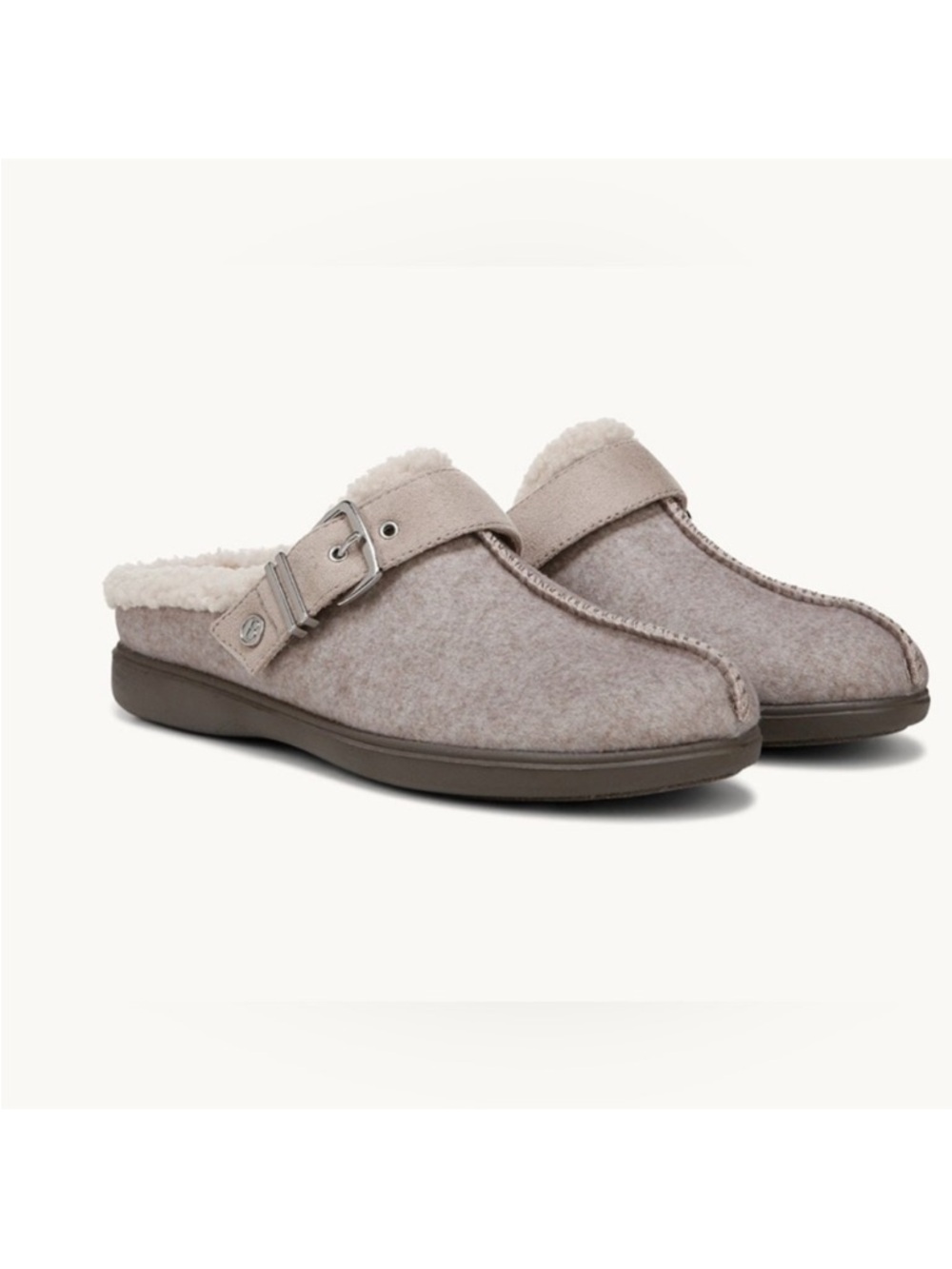 LifeStride Eternity Women's Cozy Slip-On light gray Shearling Clogs size 11